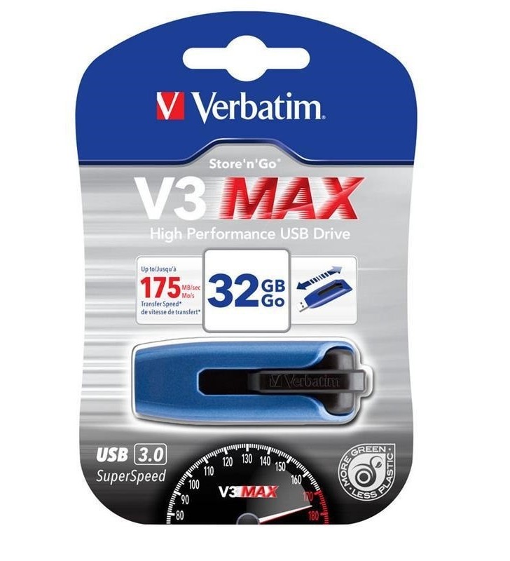 PEN DRIVE VERBATIM V3 MAX STORE'N'GO 32GB USB3.0 (49806) BLU