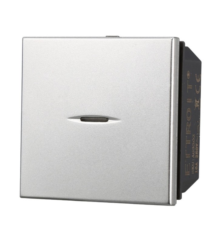 ETTROIT DEVIATORE ASSIALE 2 POSTI 16A - SERIE MOON - GRIGIO (AG3302) Compatibile BTicino Axolute