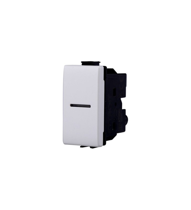 ETTROIT DEVIATORE UNIPOLARE ASSIALE 16A - SERIE SOLAR - BIANCO (MT0701) Compatibile BTicino Matix