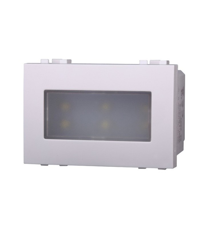 ETTROIT LAMPADA SEGNAPASSO 3 POSTI LED 220V ON/OFF 6000°K - SERIE SPACE - BIANCO (LB0303) Compatibile BTicino Living