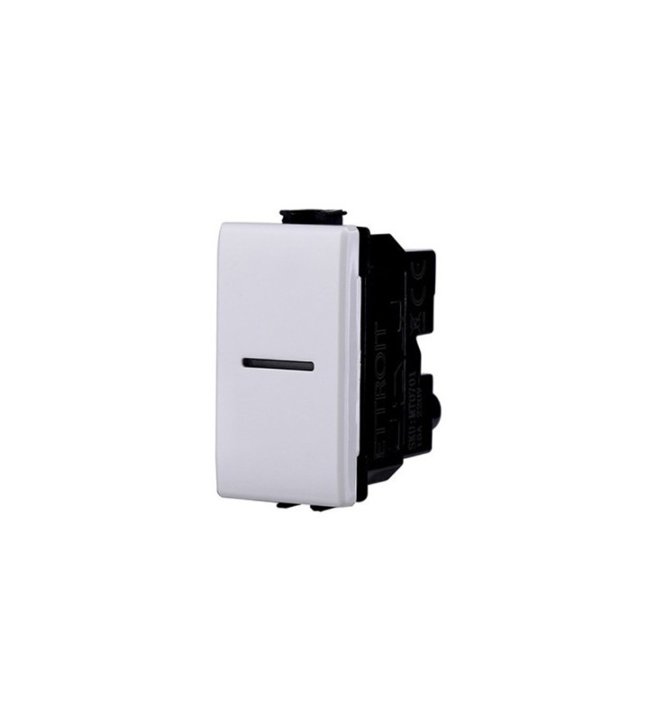 ETTROIT INTERRUTTORE ASSIALE UNIPOLARE - SERIE SOLAR - BIANCO (MT0501) Compatibile BTicino Matix