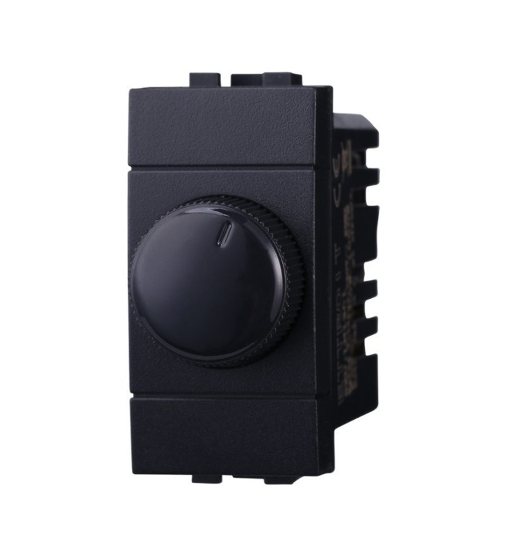 ETTROIT REGOLATORE DIMMER 100-1000W ON/OFF - SERIE SPACE - NERO (LN1301) Compatibile BTicino Living