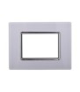 ETTROIT PLACCA IN VETRO 3 MODULI - SERIE SPACE - BIANCO (LN84301) Compatibile BTicino Living