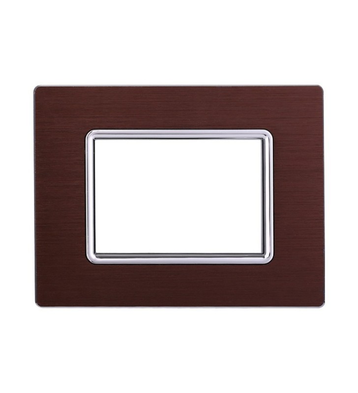 ETTROIT PLACCA IN ALLUMINIO 3 MODULI - SERIE SPACE - BRONZO (LN86310)