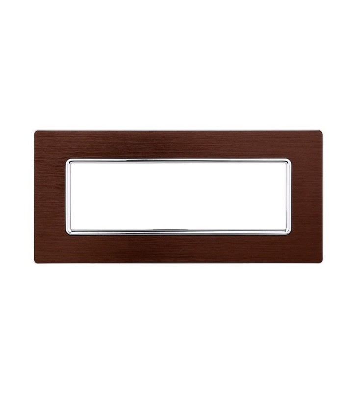 ETTROIT PLACCA IN ALLUMINIO 6 MODULI - SERIE SOLAR - BRONZE (MT86610) Compatibile BTicino Matix