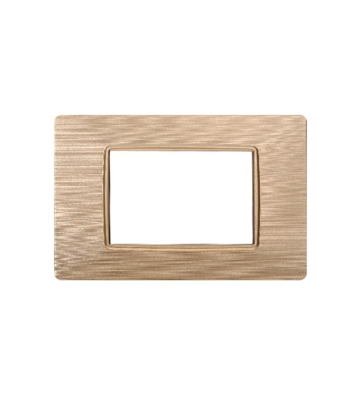 ETTROIT PLACCA IN PLASTICA 3 MODULI - SERIE STARLIGHT - ORO SATINATO (EV85311) Compatibile Vimar Plana