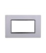 ETTROIT PLACCA IN VETRO 4 MODULI - SERIE SPACE - BIANCO (LN84401) Compatibile BTicino Living