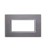 ETTROIT PLACCA IN ALLUMINIO 4 MODULI - SERIE SPACE - TITANIUM (LN86406) Compatibile BTicino Living