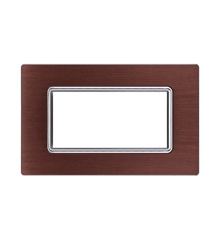 ETTROIT PLACCA IN ALLUMINIO 4 MODULI - SERIE SPACE - BRONZO (LN86410)