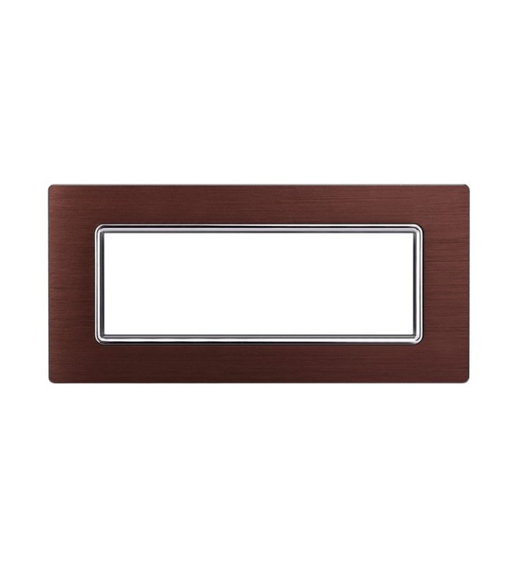 ETTROIT PLACCA IN ALLUMINIO 7 MODULI - SERIE SPACE - BRONZO (LN86710) Compatibile BTicino Living