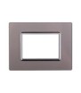 ETTROIT PLACCA IN VETRO 3 MODULI - SERIE SPACE - SILVER (LN84306) Compatibile BTicino Living