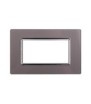 ETTROIT PLACCA IN VETRO 4 MODULI - SERIE SPACE - SILVER (LN84406) Compatibile BTicino Living