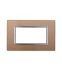 ETTROIT PLACCA IN VETRO 4 MODULI - SERIE SPACE - ORO (LN84411) Compatibile BTicino Living