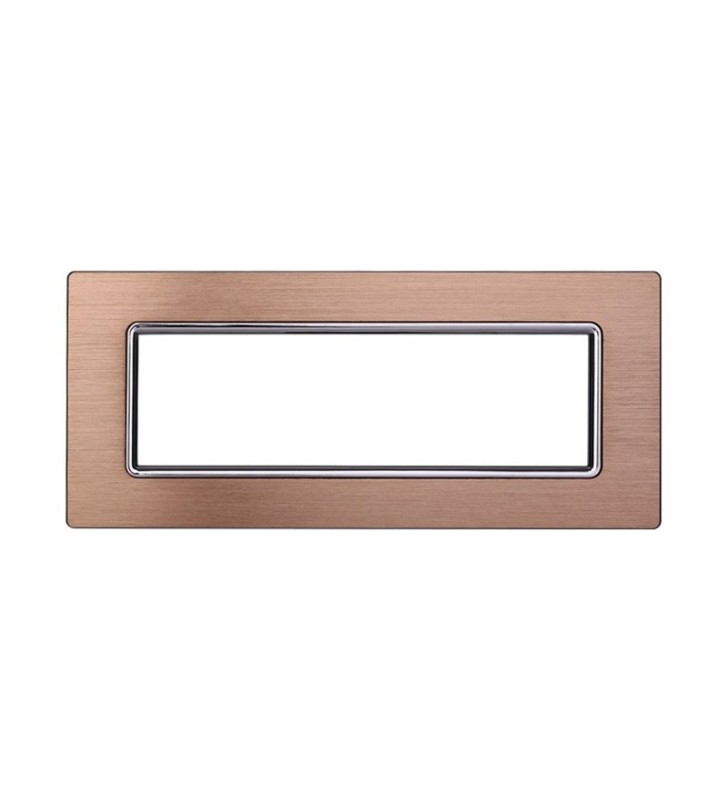 ETTROIT PLACCA IN VETRO 7 MODULI - SERIE SPACE - ORO (LN84711) Compatibile BTicino Living