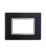 ETTROIT PLACCA IN ALLUMINIO 3 MODULI - SERIE SPACE - NERO (LN86302)