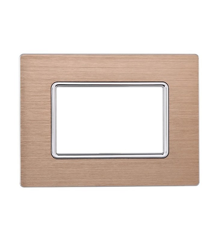 ETTROIT PLACCA IN ALLUMINIO 3 MODULI - SERIE SPACE - ORO (LN86311)