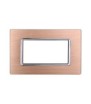 ETTROIT PLACCA IN ALLUMINIO 4 MODULI - SERIE SPACE - ORO (LN86411) Compatibile BTicino Living