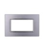 ETTROIT PLACCA IN ALLUMINIO 4 MODULI - SERIE SPACE - SILVER LUCIDO (LN86417)