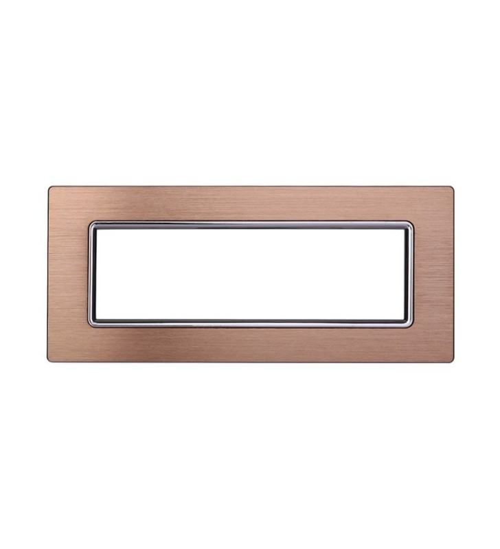 ETTROIT PLACCA IN ALLUMINIO 7 MODULI - SERIE SPACE - ORO (LN86711) Compatibile BTicino Living