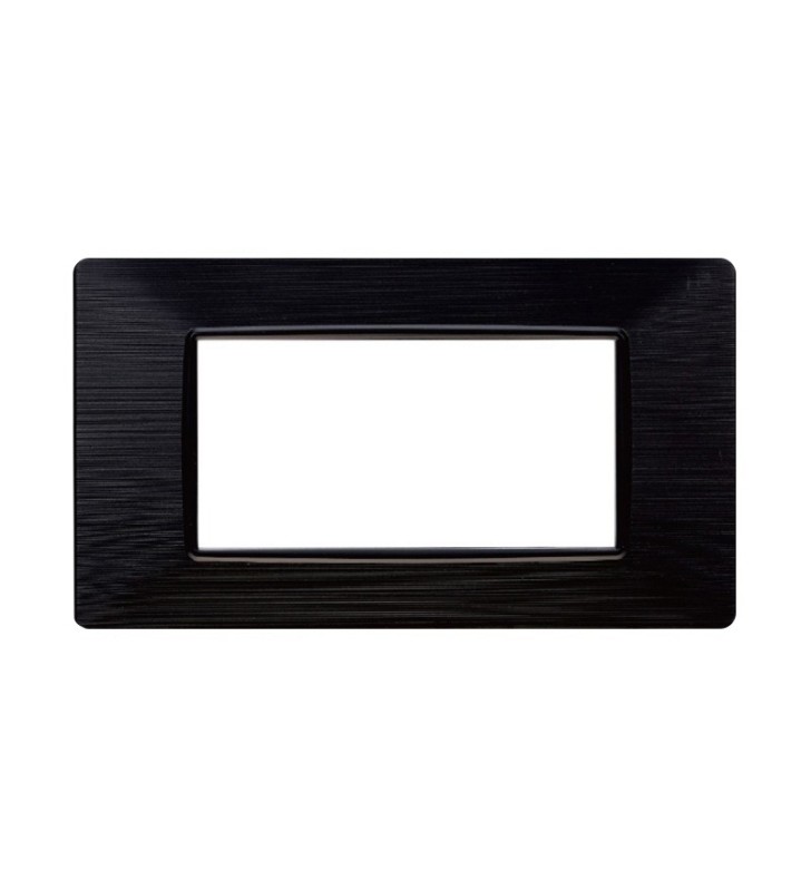 ETTROIT PLACCA IN PLASTICA 4 MODULI - SERIE STARLIGHT - NERO SATINATO (EV85414) Compatibile Vimar Plana