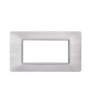 ETTROIT PLACCA IN PLASTICA 4 MODULI - SERIE STARLIGHT - ARGENTO SATINATO (EV85415) Compatibile Vimar Plana