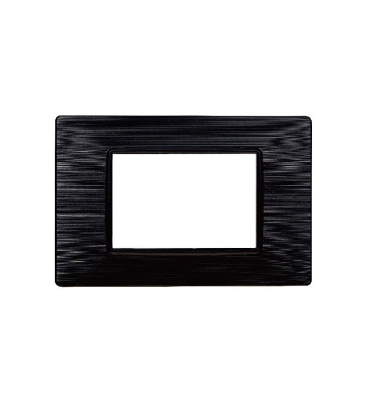 ETTROIT PLACCA IN PLASTICA 3 MODULI - SERIE STARLIGHT - NERO SATINATO (EV85314) Compatibile Vimar Plana