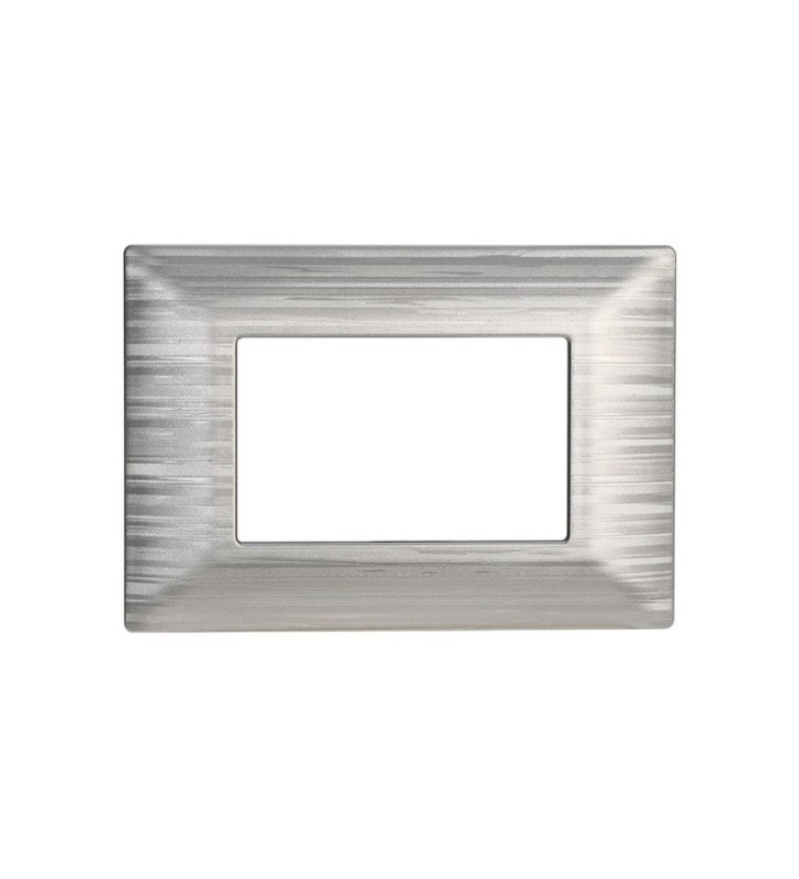 ETTROIT PLACCA IN PLASTICA 3 MODULI - SERIE STARLIGHT - ARGENTO SATINATO (EV85315) Compatibile Vimar Plana