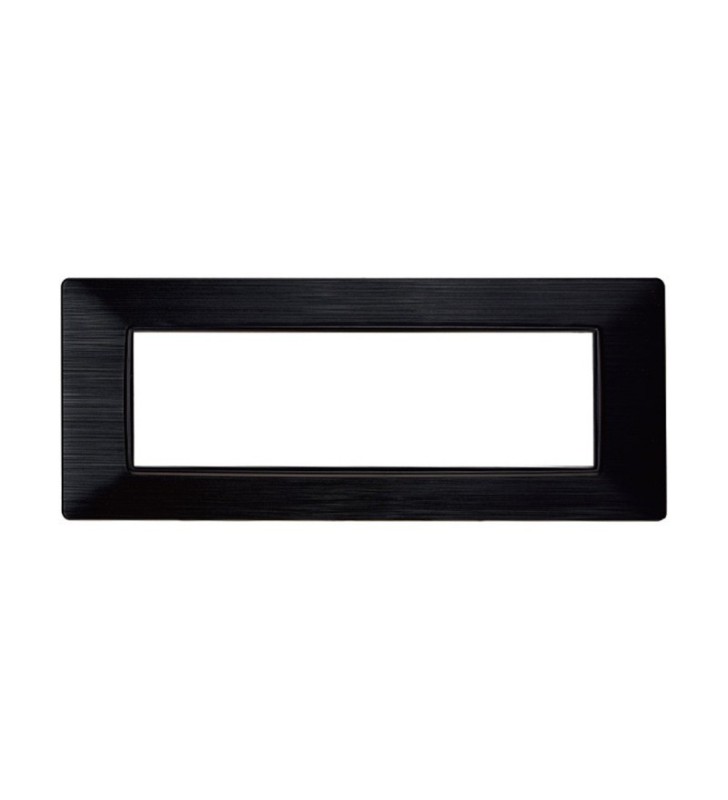 ETTROIT PLACCA IN PLASTICA 7 MODULI - SERIE STARLIGHT - NERO SATINATO (EV85614) Compatibile Vimar Plana