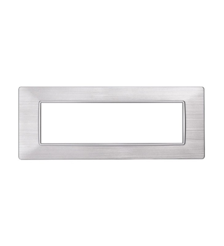 ETTROIT PLACCA IN PLASTICA 7 MODULI - SERIE STARLIGHT - ARGENTO SATINATO (EV85615) Compatibile Vimar Plana