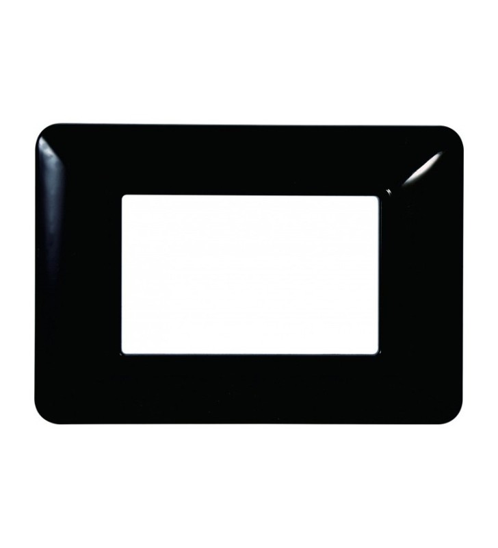 ETTROIT PLACCA IN PLASTICA 3 MODULI - SERIE SOLAR - NERO (MT83302) Compatibile BTicino Matix