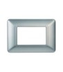 ETTROIT PLACCA IN PLASTICA 3 MODULI - SERIE SOLAR - SILVER (MT83306) Compatibile BTicino Matix