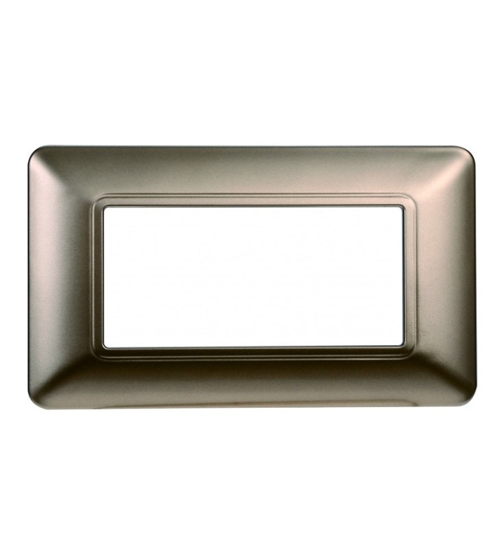 ETTROIT PLACCA IN PLASTICA 4 MODULI - SERIE SOLAR - BRONZO (MT83410) Compatibile BTicino Matix