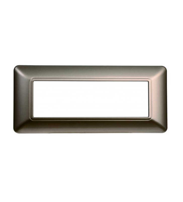 ETTROIT PLACCA IN PLASTICA 6 MODULI - SERIE SOLAR - BRONZO (MT83610) Compatibile BTicino Matix