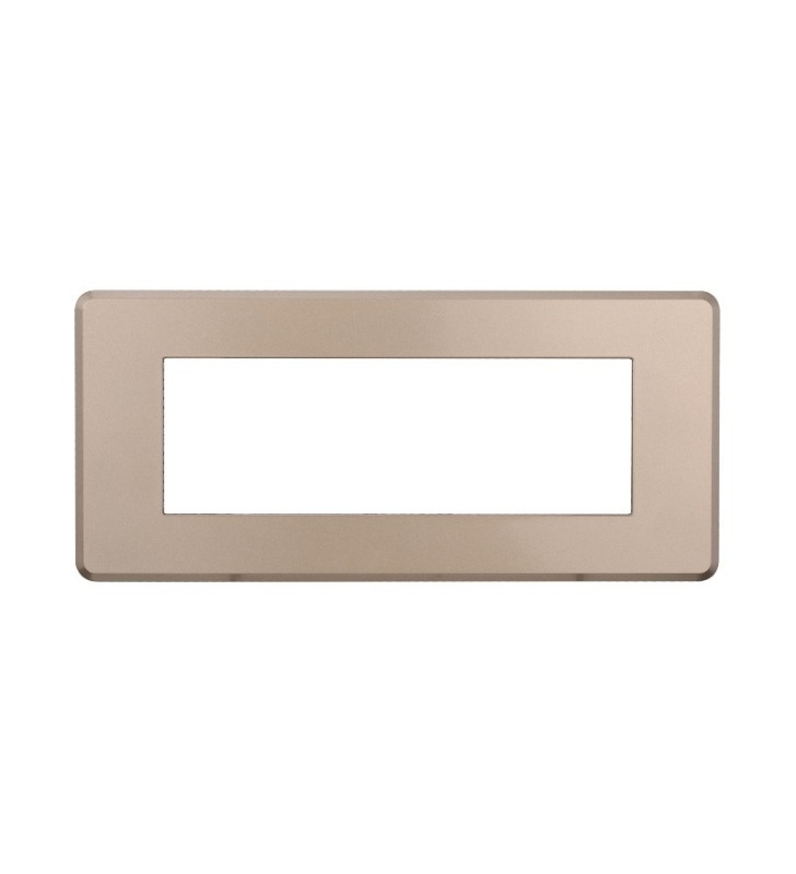 ETTROIT PLACCA SLIM 6 MODULI - SERIE MOON - ACCIAIO BRONZO (AN87610) Compatibile ABB Axolute