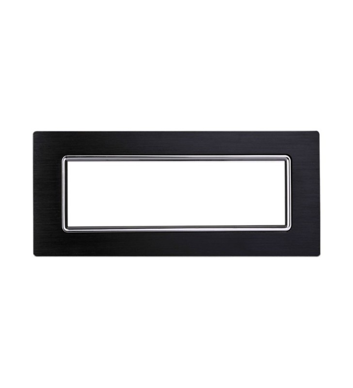 ETTROIT PLACCA IN ALLUMINIO 7 MODULI - SERIE SPACE - NERO (LN86702) Compatibile BTicino Living