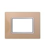 ETTROIT PLACCA IN VETRO 3 MODULI - SERIE SPACE - ORO (LN84311) Compatibile BTicino Living