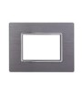 ETTROIT PLACCA IN ALLUMINIO 3 MODULI - SERIE SPACE - SILVER (LN86306)