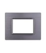 ETTROIT PLACCA IN ALLUMINIO 3 MODULI - SERIE SPACE - ARGENTO LUCIDO (LN86317) Compatibile BTicino Living