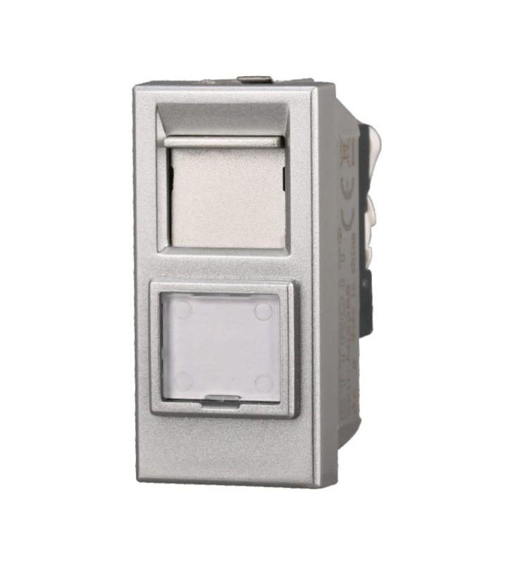 ETTROIT PRESA RETE RJ45 CAT.6 - SERIE MOON - GRIGIO (AG2356) Compatibile BTicino Axolute