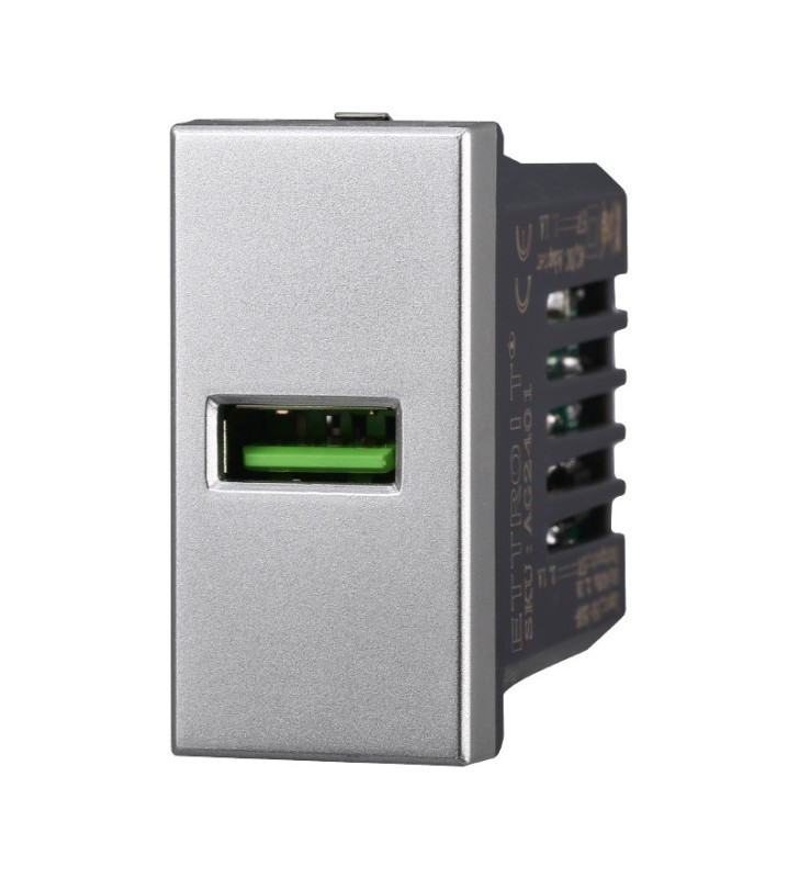 ETTROIT PRESA USB (USB-A) - SERIE MOON - GRIGIO (AG2401) Compatibile ABB Axolute