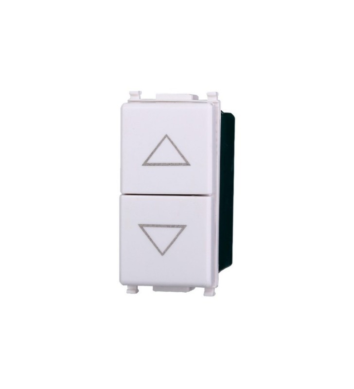 ETTROIT PULSANTE DOPPIO SALISCENDI - SERIE STARLIGHT - BIANCO (EV1202) Compatibile Vimar Plana