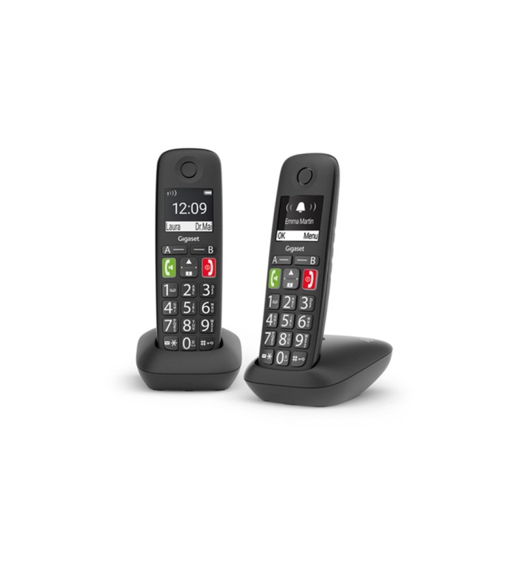 GIGASET E290 (NERO) - TELEFONO CORDLESS SENIOR DOPPIO