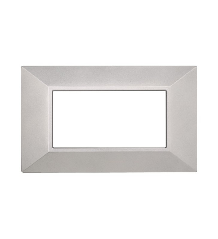 ETTROIT PLACCA PIRAMIDE 4 MODULI - SERIE MOON - SILVER (AN90406) Compatibile ABB Axolute