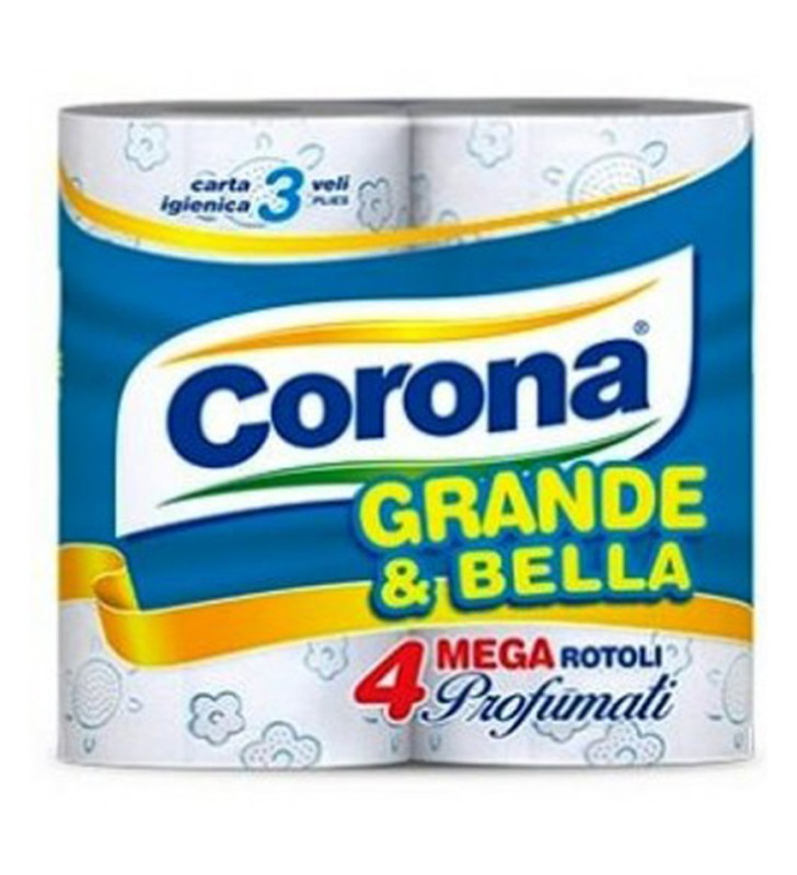 CORONA CARTA IGIENICA GRANDE E BELLA 4 ROTOLI