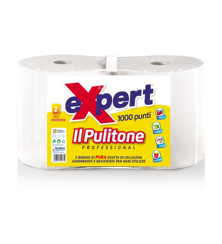 ROTOLONI CARTA EXPERT 1000 PUNTI IL PULITONE COPPIA 2 BOBINE