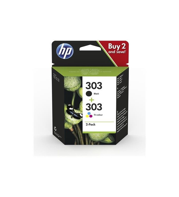 HP 303 2-PACK (3YM92AE) - BLACK + TRI-COLOR - CARTUCCIA ORIGINALE