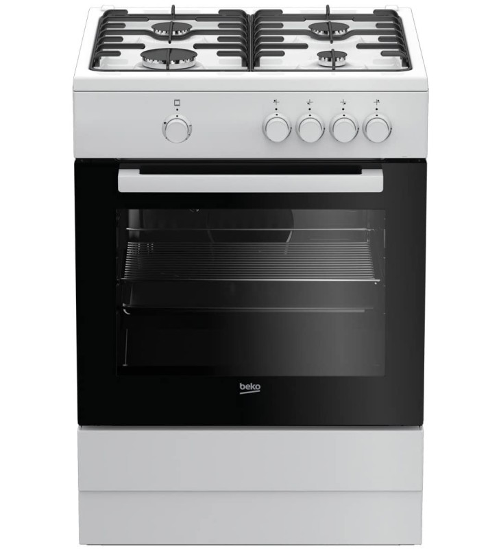 Cucina Beko FSG62000DW Bianco - 4 Fuochi Gas , Forno Gas 64lt - 60x60