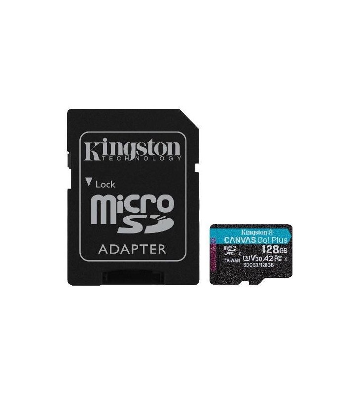 MICRO SD KINGSTON 128 GB CANVAS GO PLUS (SDCG3/128GB) CLASS 10 (CON ADATTATORE)