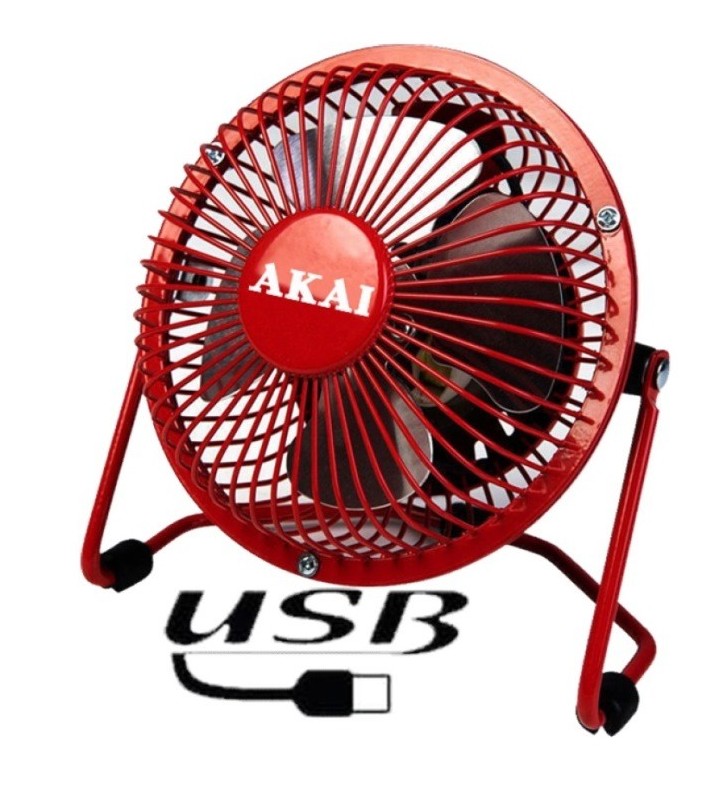 VENTILATORE AKAI MINI DA TAVOLO 10CM 4 PALE (VE10USB) COLORI ASSORTITI