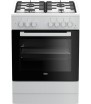 BEKO CUCINA A GAS FSE62110DW - 4 BRUC + FORNO ELETT.VENT + 66LT 60x60 BIANCO